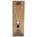 Gemstone Healing Hands Pendant - Black Agate - Image 2