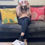 Printed Cotton Cushion Cover - We are Flowers - Olive, Pink and Natural - Image 8