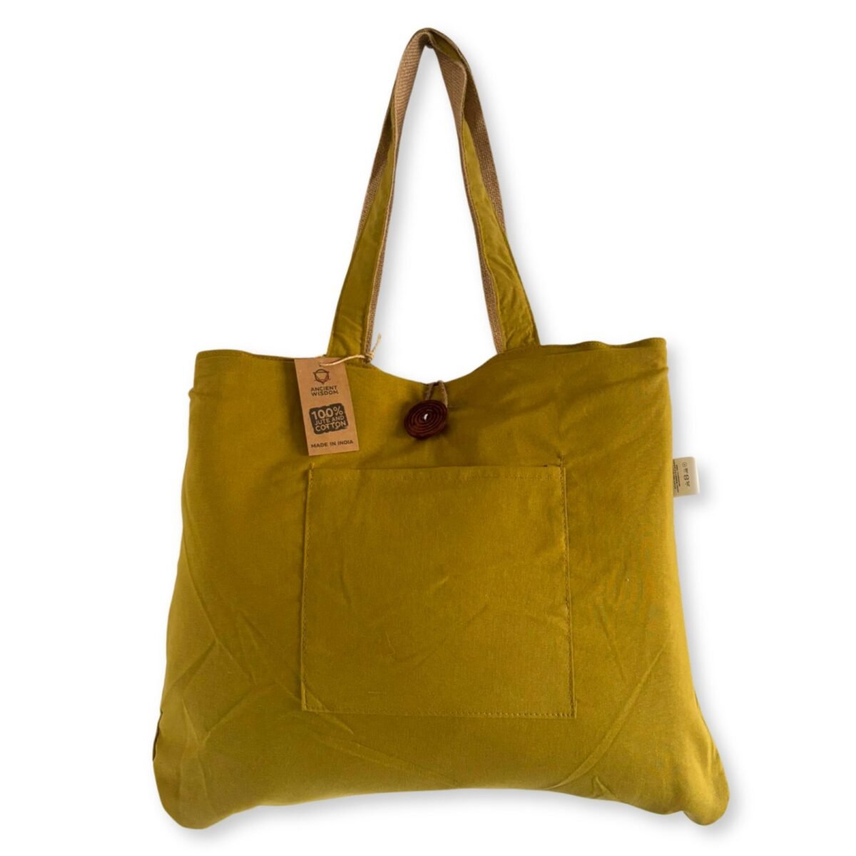Jute & Cotton Reversible Big Bag - Pistachio - Image 1