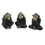Set of 3 - See No Evil etc - Monkeys - Image 2