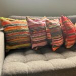Rag Rug Cushion Covers - Sunrise Oranges - Image 2