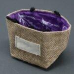 Natural Jute Cotton Gift Bag - Lavender Lining - Small - Image 3