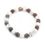 Set of 2 Gemstones Friendship Bracelets - Peace - Picasso Jasper & White Howlite - Image 3