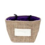 Natural Jute Cotton Gift Bag - Lavender Lining - Small - Image 2