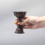 Antique Copper Ritual Goblet with Triple Moon 8x13cm - Image 3