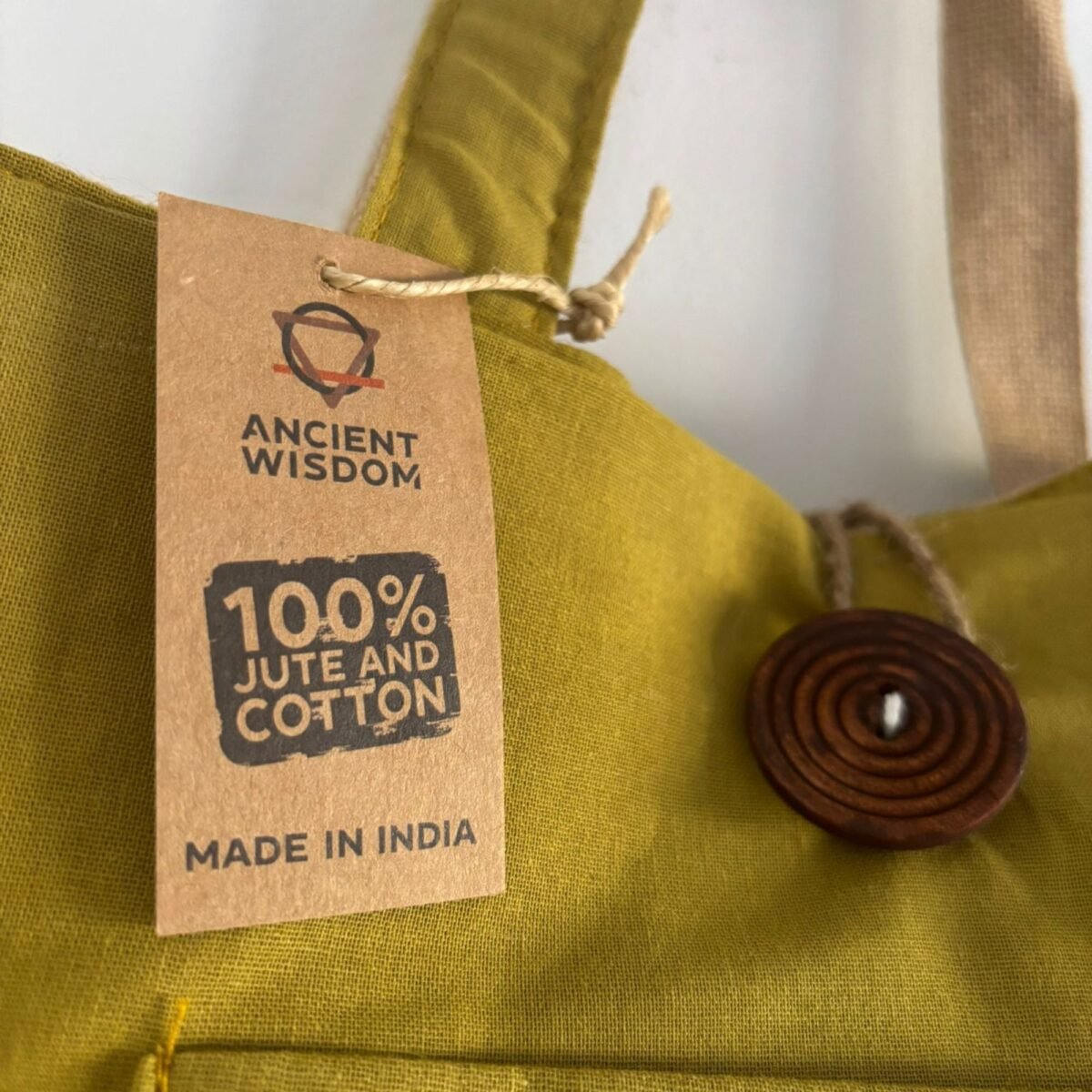 Jute & Cotton Reversible Big Bag - Pistachio - Image 5