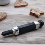 Hexagonal Crystal Healing Wand - 12cm - Black Agate - Image 3
