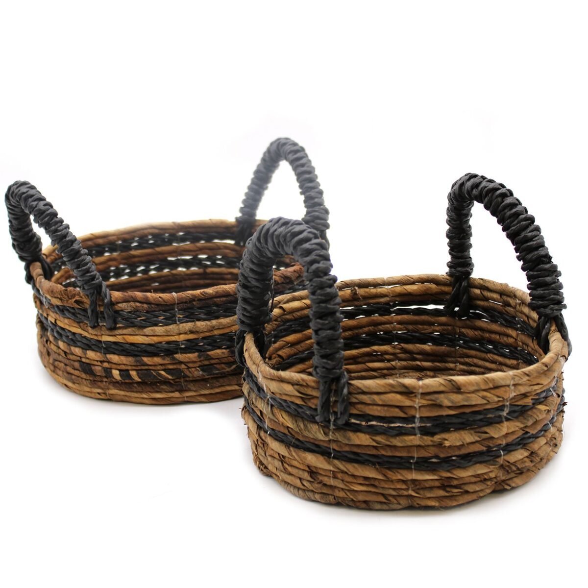 Banana Leaf & Hitam Raffia Basket- Set of 2 - Image 1