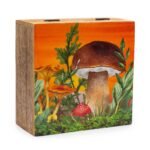 Big Square Box 15x17.5x8cm - Mushroom Design Maroon