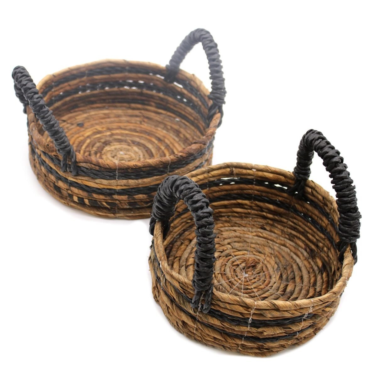 Banana Leaf & Hitam Raffia Basket- Set of 2 - Image 3
