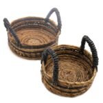 Banana Leaf & Hitam Raffia Basket- Set of 2 - Image 3